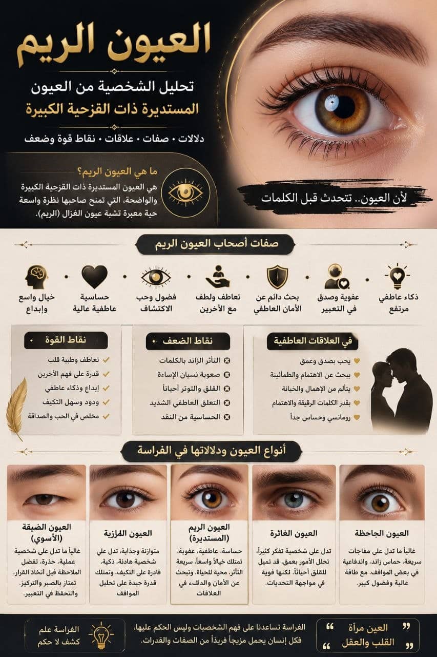 دراسة ملامح الوجه علم الفراسة |فراسة العيون | الجزء 1 (العيون الريم)