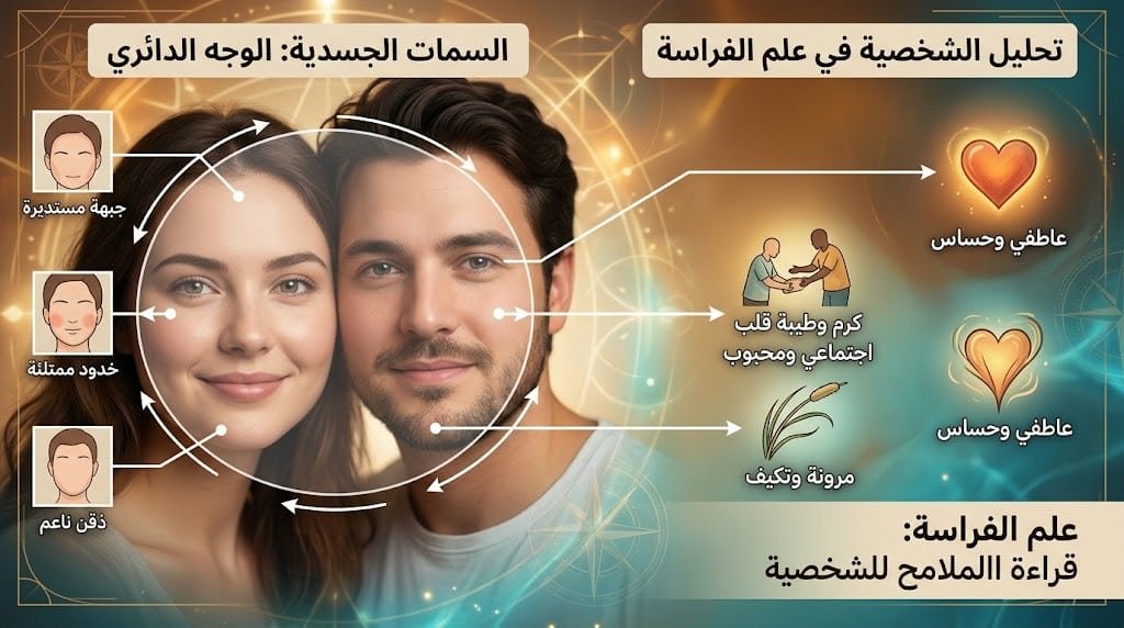 الوجه الدائري في علم الفراسة: كيف تعرفه وما صفات شخصيته؟